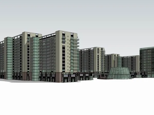 Sketchup Complex Model | Multi story High rise Complex, Office Building, Residential, Commercial, Modern Style