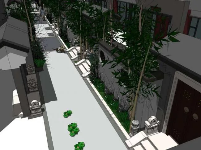 SketchUp Model of a Chinese-Style Row Villa