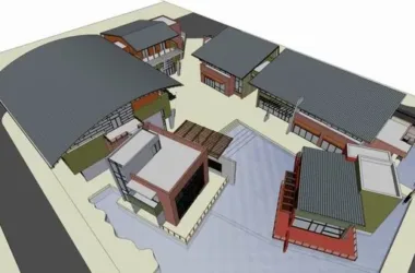 SketchUp Model of a Multi-Level Modern Cultural Development Center-BIM WORLD