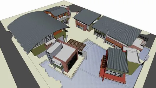 SketchUp Model of a Multi-Level Modern Cultural Development Center