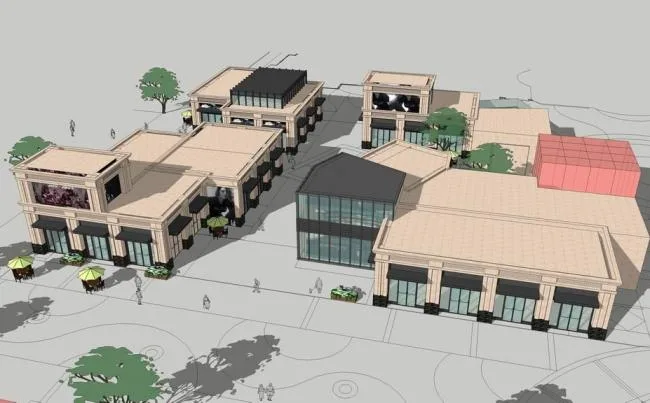 SketchUp Business Model: Neoclassical Distributed Commercial Street Design