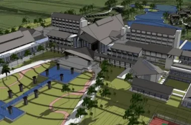 SketchUp Model of Shenzhen Yinxiu Shanju: Multi-Story Chinese-Style Hotel-BIM WORLD