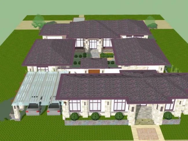Sketchup Villa Model | Solo Villa, Modern Style