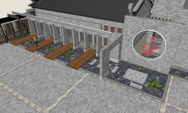 Sketchup Residential Model | Commercial Club, Chinese Style