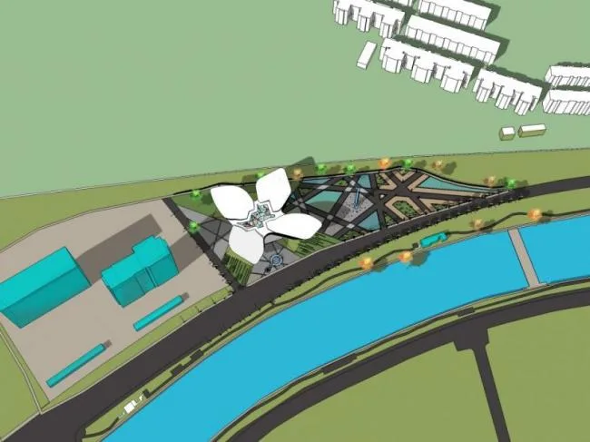 Sketchup Cultural Model | Multi story Exhibition Hall, Cultural Architecture, Modern Style