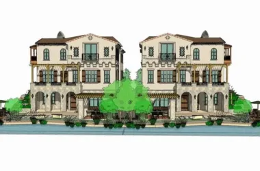 Classical Twin Villa Model in SketchUp-BIM WORLD