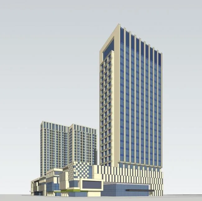 Sketchup Complex Model | High rise Hotel Complex, Commercial Building, Modern Style
