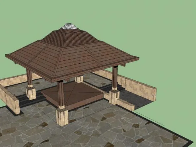 Sketchup Sketch Model | Pavilion, Classical Style, Sketch
