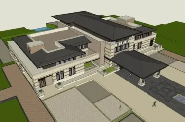 SketchUp Residential Model: Multi-Story Classical Style at Chongqing’s Xiexin Star Metropolis Club-BIM WORLD