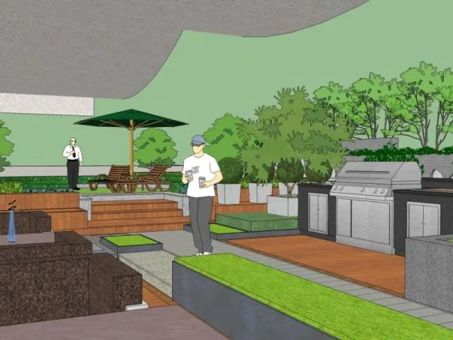 Sketchup Landscape Model | Roof Garden Landscape, Modern Style