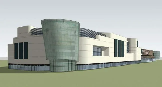 Sketchup Business Model | Multi Story Commercial Complex on Commercial Street, Modern Style