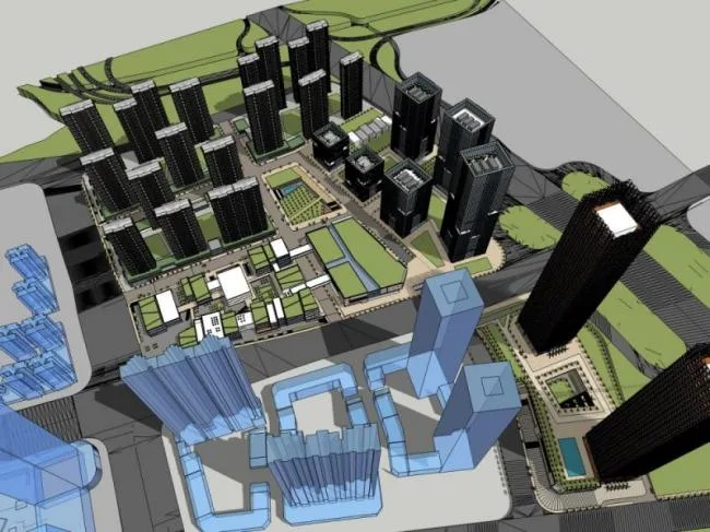 Sketchup Complex Model | Super high-rise complex, office building, residential, commercial, modern style