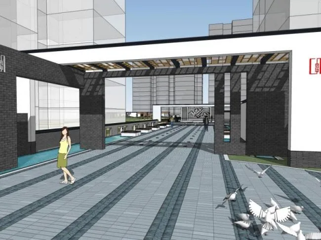 Sketchup Landscape Model | Community Landscape, Residential Landscape, Modern Chinese Style