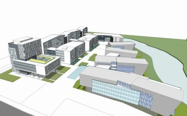 Sketchu Industrial Building | Multi story Industrial Park, Modern Style, Industrial Architecture, Small Office Building