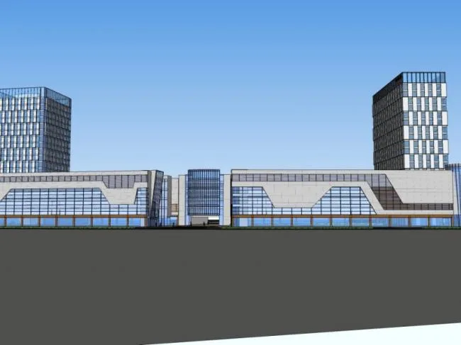Sketchup Complex Model | Multi story Commercial Complex, Office, Modern Style