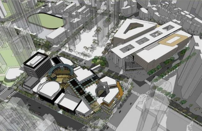 SketchUp Business Model: Modern Multi-Story Commercial Street Design