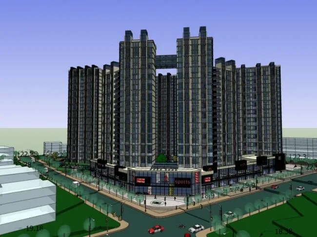 Sketchup Residential Model | High rise Residential Buildings, Residential Buildings, Modern Style