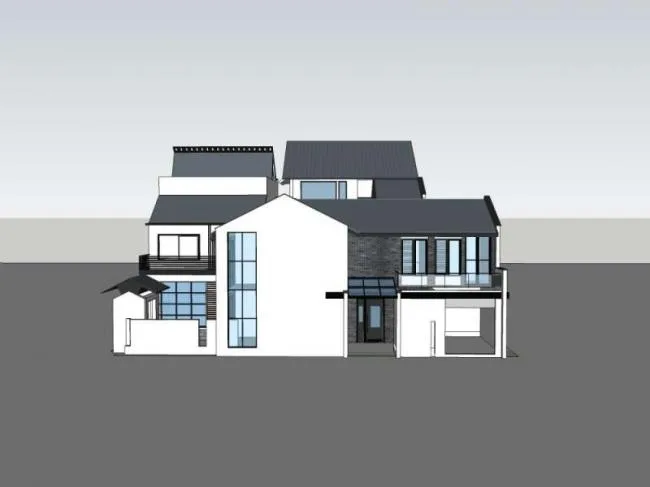 Sketchup Residential Model | Multi story Residence, Chinese style Courtyard, Chinese Style