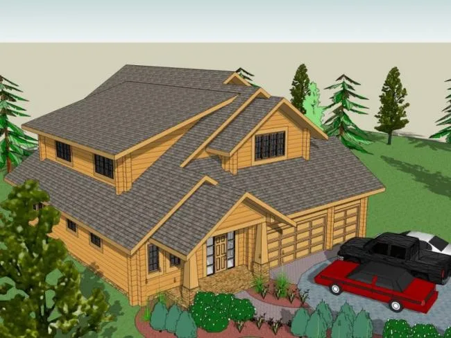 Sketchup Villa Model | Single Family Villa, Classical Style