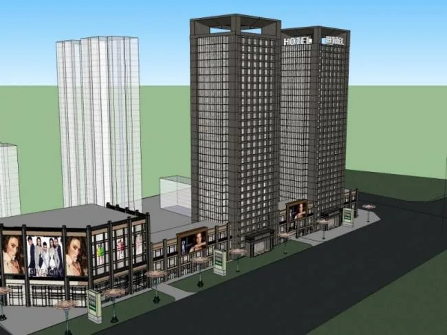 Sketchup Hotel Model | High rise Hotel, Modern Style