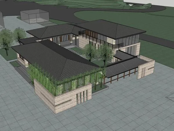 Classical Multi-Story Office Building Model in SketchUp