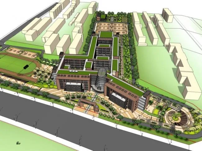 Sketchup School Model | Multi-story School, Campus Educational Architecture, Modern Style