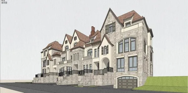 Sketchup Villa Model | Row Villa, German Classical Style