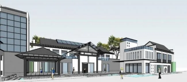 Sketchup Cultural Model | Multi story Exhibition Hall, Cultural Architecture, Chinese Style