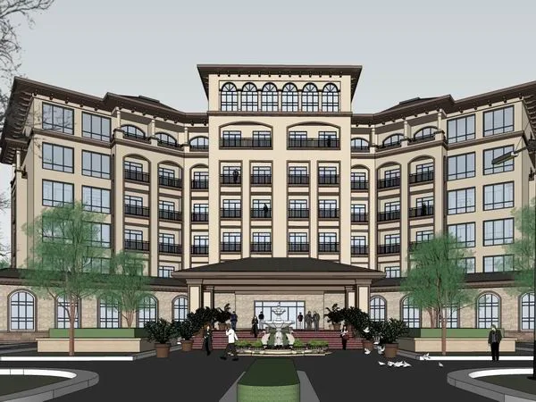 Sketchup Hotel Model | Multi story Hotel, European Classical Style