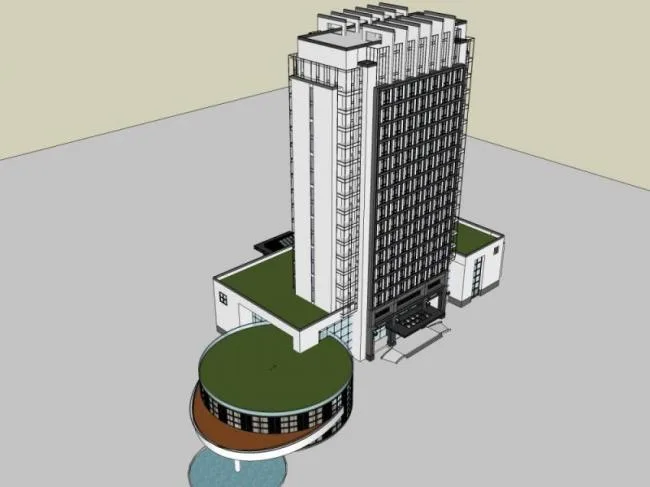 Sketchup Hotel Model | High rise Hotel, Modern Chinese Style