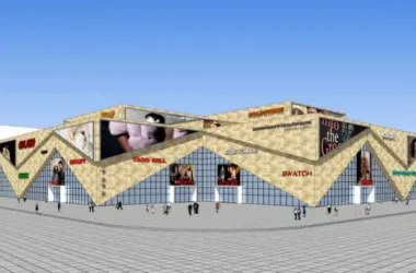 SketchUp Business Model: Modern Multi-Story Commercial Complex on a Vibrant Commercial Street-BIM WORLD