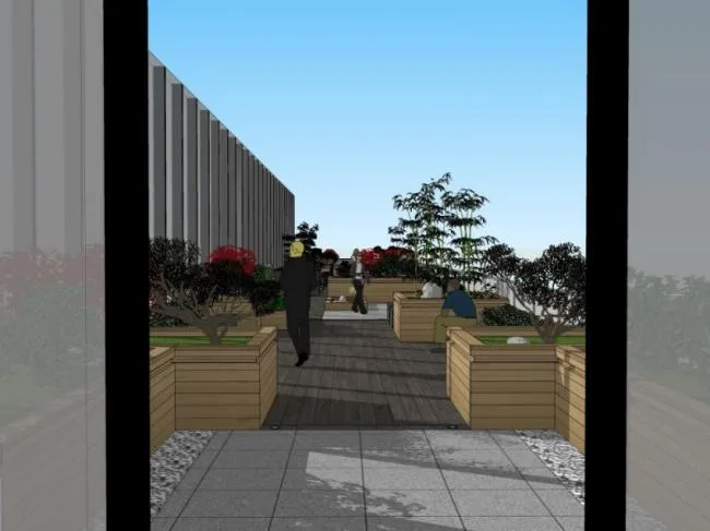 Sketchup Landscape Model | Roof Garden, Modern Style