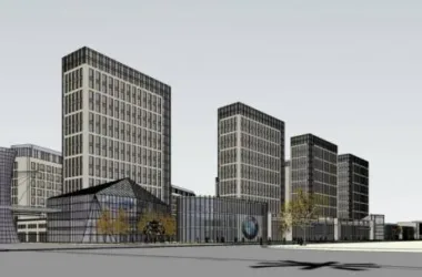 Modern High-Rise Office Buildings, Hotels, Shopping Malls, and Commercial Podiums SketchUp Model-BIM WORLD