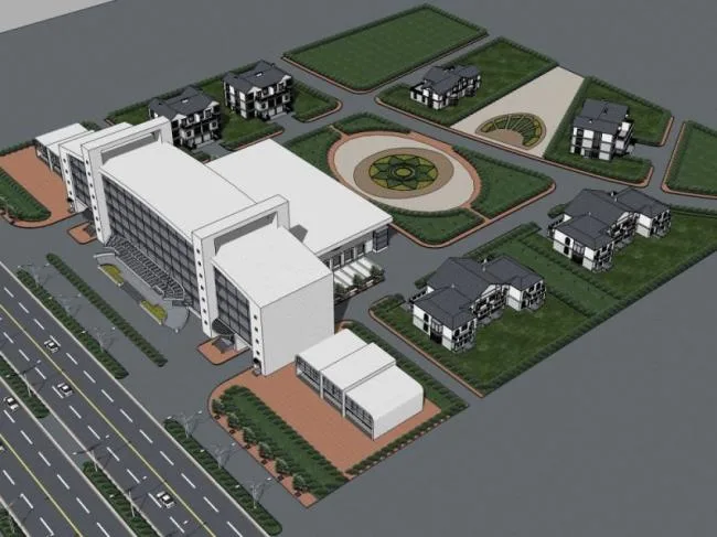 Sketchup Residential Model | Multi story Hotel, Modern Style