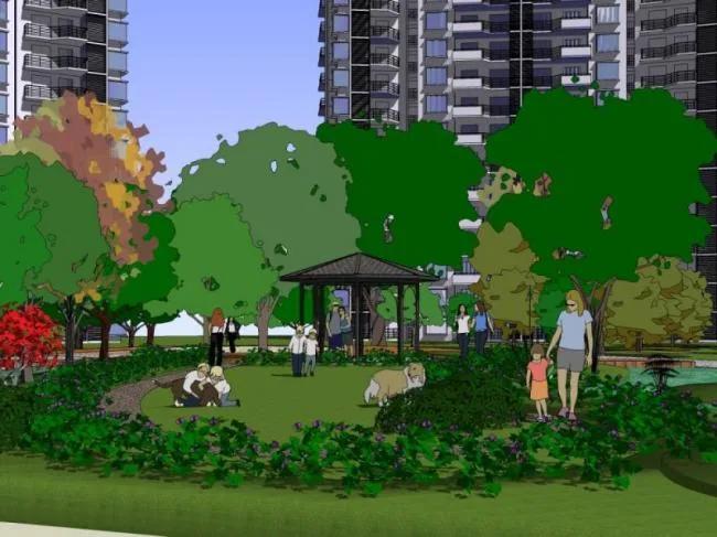 Sketchup Landscape Model | Community Landscape, Residential Landscape, Modern Style