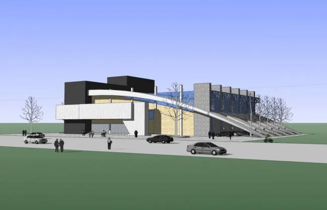 Sketchup Cultural Model | Multi story Exhibition Center, Sports View, Modern Style, Cultural Architecture