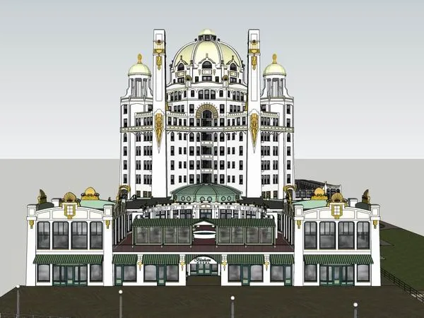 Sketchup Hotel Model | High rise Hotel, Commercial, French Classical Style