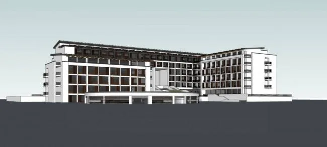 Sketchup Residential Model | Multi story School Dormitory, New Chinese Style