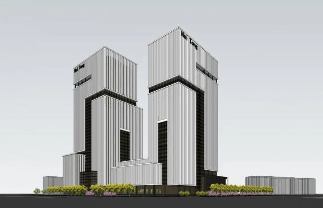 Sketchup Office Model | High rise office building, hotel, commercial podium, modern style