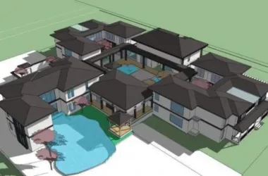 Modern Chinese-Style Multi-Story Club Resort Hotel Model in SketchUp-BIM WORLD