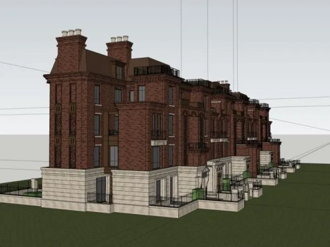 Sketchup Residential Model | Multi story townhouse, residential building, classical style, European style