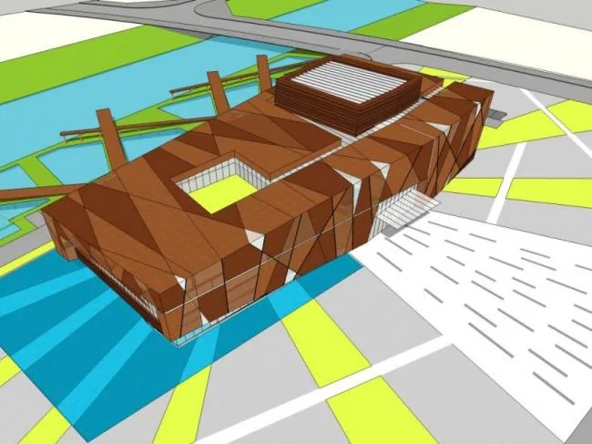 Sketchup Cultural Model | Multi story Exhibition Hall, Cultural Architecture, Modern Style