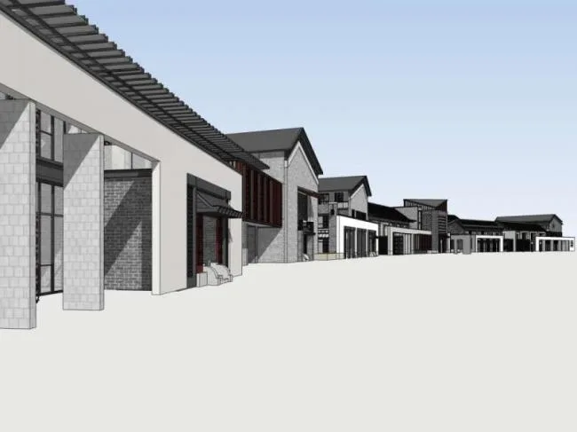 Sketchup Business Model | Multi story Commercial Street, Chinese Style