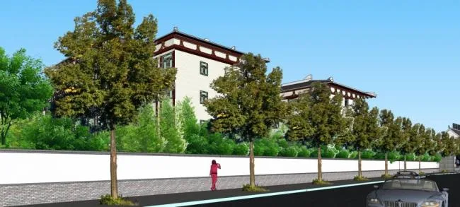 Sketchup School Model | Traditional Chinese Medicine Vocational School, Multi story Teaching Building, Chinese Style, Educational Architecture