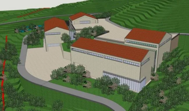 Sketchu Industrial Building | Multi story industrial building, sloping roof, modern style