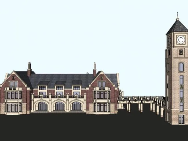 Sketchup Business Model | Low rise clubhouse, European classical style
