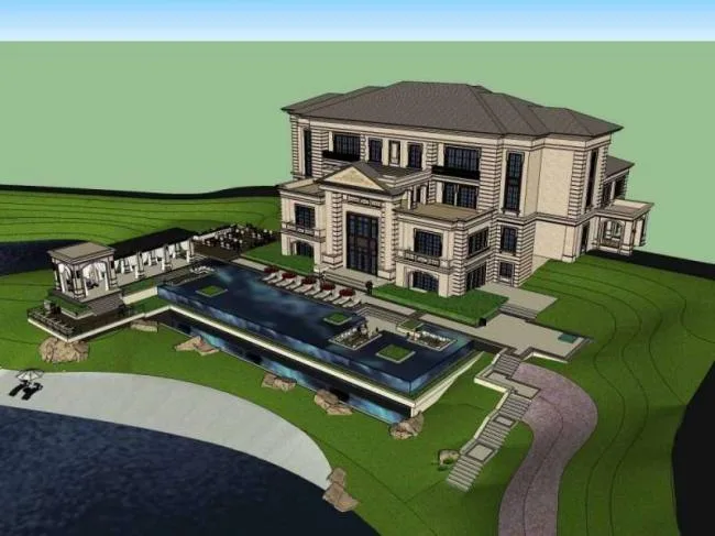 Sketchup Residential Model | Multi story Sales Office, Residential, French Classical Style