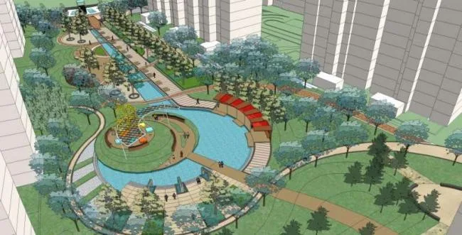 Sketchup Landscape Model | Community Landscape, Residential Landscape, Modern Style