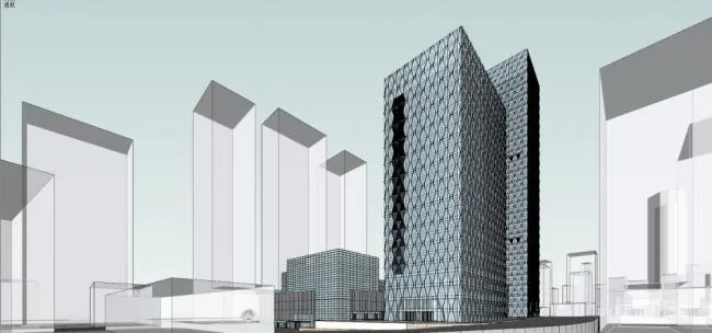 Sketchup Complex Model | Super high-rise commercial complex, office building, modern style