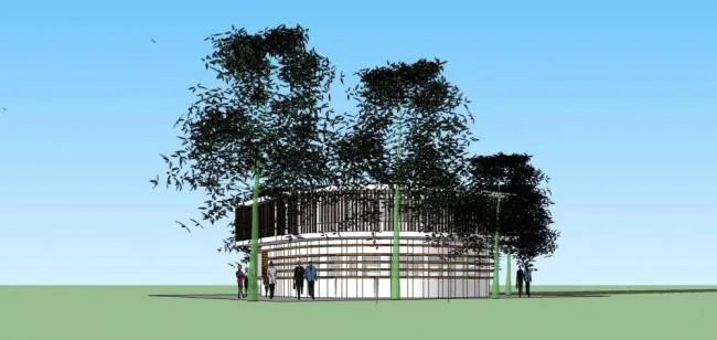 Sketchup Business Model | Multi story Commercial Hall, Modern Style